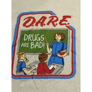 D.A.R.E. Graphic T-shirt Vintage-Style Schoolroom Heathered Tan Women’s S